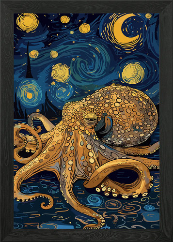 Oktopus sternennacht stil - oktopus,