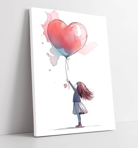 Aquarell mädchen mit herz - aquarell,
