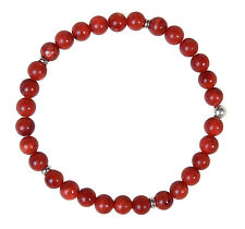 Korallen Armband - Schaumkoralle 6mm Edelstein-Armband - Perlenarmband rot D163