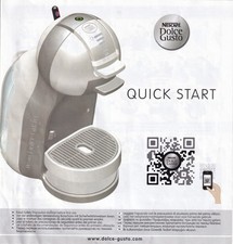 Broschüre "QUICK START" für Kaffeemaschine NESCAFE Dolce Gusto mit QR-Code