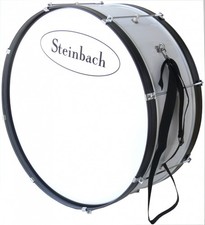 Steinbach Marching Bassdrum weiß 25 Zoll x 10 Zoll mit Trageriemen