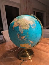 JRO Leuchtglobus Typ C Ø34 cm Vintage Weltkugel Lampe 220V Messingfuß Retro 