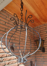 Unikat Blumenampel inkl. Kette Schmiedeeisen handgefertigt