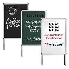 Kundenstopper Kreidetafel Werbeaufsteller aus Metall beidseitig mit Schutzfolie
