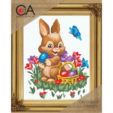 CDA Halbkreuz Stickpackung "Osterhase", bedruckt, 22x30cm