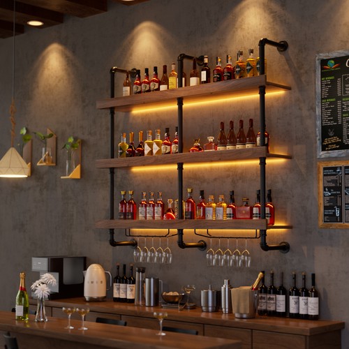 Weinregal wand 120cm mit - weinregal,