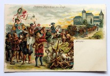 col. Litho  AK Burg Mylau ( Reichenbach Vogtland ) Rückkehr Karl`s IV. v.d. Jagd