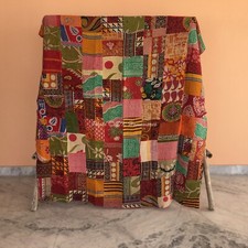Art Kantha Twin Quilt Vintage