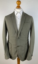 NEU! CLUB OF GENTS Gr. 52 Stretch Sakko Leinen Baumwolle Jacke oliv grün 90A