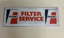 Blechschild "FRAM Filter“ aus altem KFZ-Handel, Oldtimer + FRAM Anwendungsliste