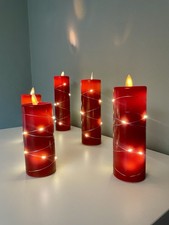 LED Kerzen Set , Timerfunktion,Batterie, Rot, Daby 