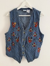 Vintage jeans weste stickerei - jeans,