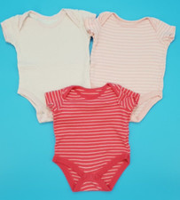 3x Kurzarm Body Gestreift Mädchen in Gr. 62/68 (3-6 M)    100% Baumwolle