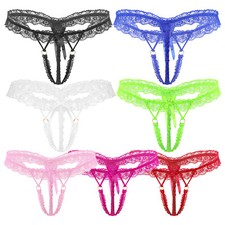Herren Sexy Transparent G-String Spitzen Tanga Bikini Slips Höschen Reizwäsche