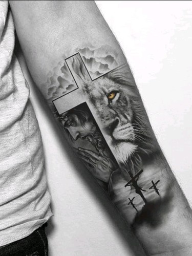Temporäres tattoo löwe - 3d,