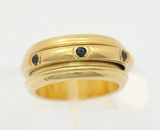 Original Piaget Drehring Possession 18 kt 18k 750 er Gelb Gold mit Saphiren Ring