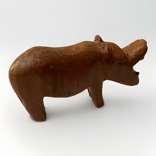 Vintage nilpferd holzfigur - nilpferd,