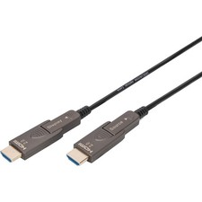 Digitus HDMI / Micro HDMI AOC Hybrid Glasfaserkabel, UHD 4K, Kabel, schwarz
