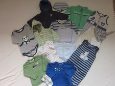 Bekleidungspaket Baby Junge Shirts Strampler Jäckchen 16 Teile Marken 62 und 68