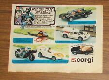 Seltene Werbung CORGI TOYS Batman E 69 Batmobile E 99 Jokermobile Batbike 1979