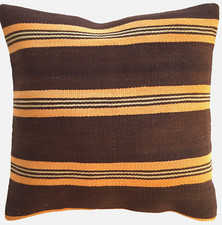 Kelim Kissen Alt Handgewebt Orientalisches Braun Orange Pillow Cushion Almohada 