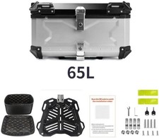 65L Motorrad Alu Top Case Box Aluminium 65 Liter Koffer Silber 100% NEU