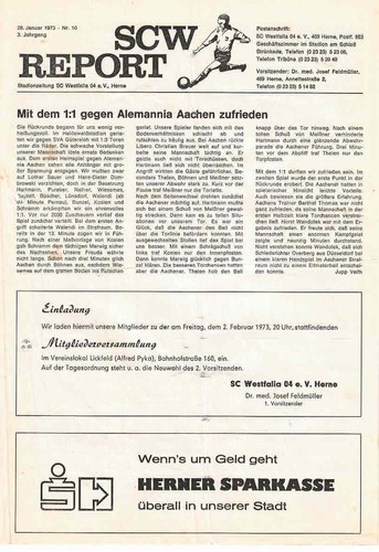 Fussball programmheft 72 73 - , 72/73