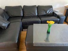 Leder-Ecksofa mit Schlaffunktion gebraucht