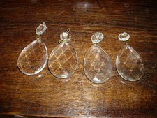 4 Lüster Ersatzteile Prismen 2 teilig mittel  ca 8, x 3,5 cm cm