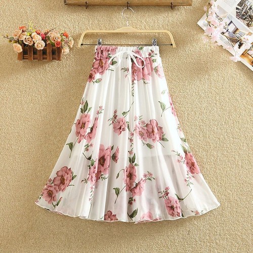 Chiffon maxirock mit - chiffon,