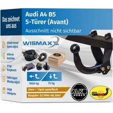 ANHÄNGERKUPPLUNG starr für Audi A4 Avant B5 96-01 +13pol E-Satz spezifisch