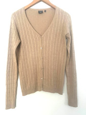 Beiger Seide-Kaschmir Cardigan