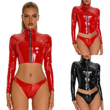 Damen Sexy Leder Dessous Set