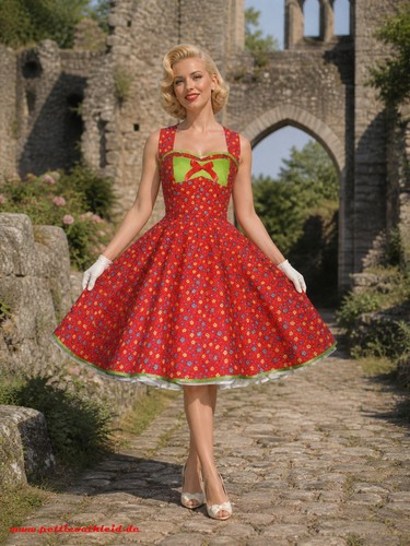Tanzkleid 50er jahre rot - 50er,