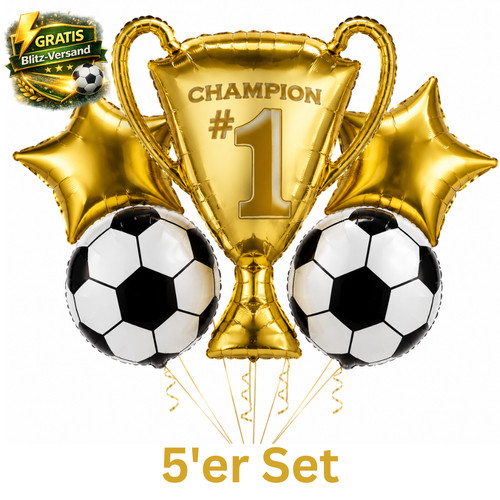 Fußball folienballon set - 5'er,