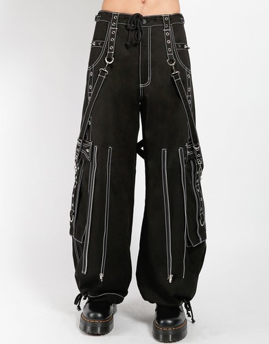 Gothic hose schwarz weiß - schwarz,