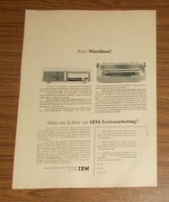 Seltene Werbung IBM 72 Schreibmaschine & Diktiergerät - Zwei Maschinen? 1971