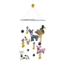 Mobile Bauernhof-Tiere aus Filz für Baby, Kinder von BeYoona mit Kuh, Esel, Ente