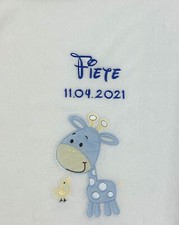 Babydecke Name bestickt mit