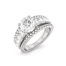 IGI-zertifizierter 4,25 ct Lab Created Rundschliff Diamant Ehering 14 K...