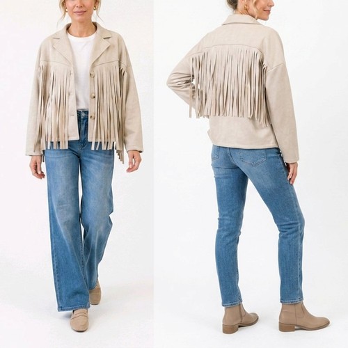 Italy damen jacke - damen, fransen
