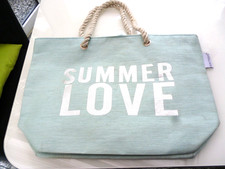 Strandtasche hellblau mit - strandtasche, in