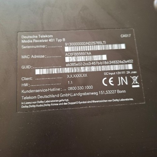 Media receiver 401 typ - 401,