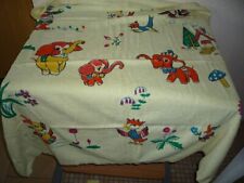 DDR Kinderbadetuch gelb Tiermotiv, Elefant, Vogel, Hase, ca. 110 x 100 Neuw.