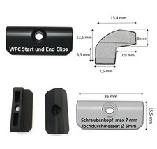 20-200Stk. WPC Clips Start-und