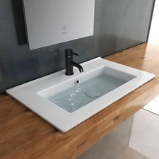 Alpenberger Waschbecken Keramik I Handwaschbecken mit Nano Aufsatzwaschbecken 