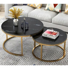 Couchtisch Montreal Schwarz Weiß Marmor-Optik 77 x 50 cm Wohnzimmertisch 2er/Set