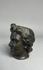 Kleiner Bronze KERZENLEUCHTER Kopf Leuchter Vintage