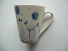 Kaffeetasse  von Cha Cult weiß blau Pusteblume 11 cm hoch Kaffepot Teetasse