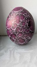 wunderschönes lila Ei, Loesche Keramik Vase, Diessen am Ammersee, ca. 15 cm